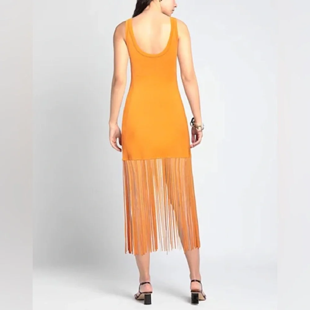 SANDRO Malvina Fringe
Midi Dress in orange size 38/ 6 US - Picture 2 of 8